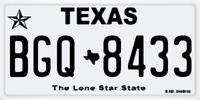 TX license plate BGQ8433