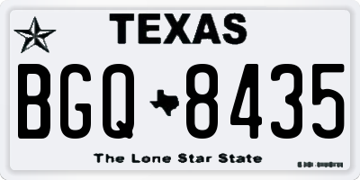 TX license plate BGQ8435