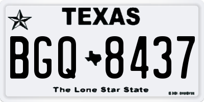 TX license plate BGQ8437