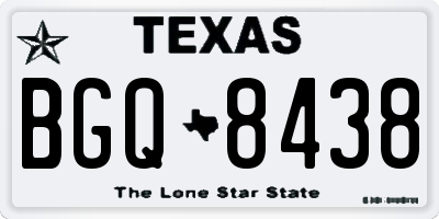 TX license plate BGQ8438