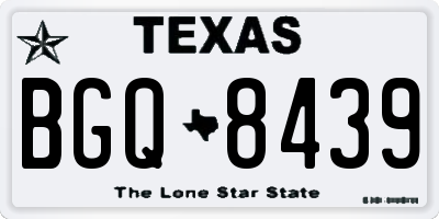 TX license plate BGQ8439