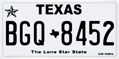 TX license plate BGQ8452