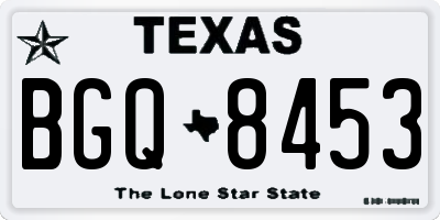TX license plate BGQ8453