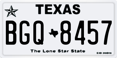 TX license plate BGQ8457