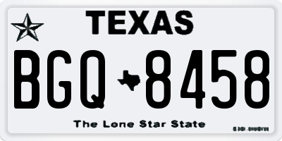 TX license plate BGQ8458