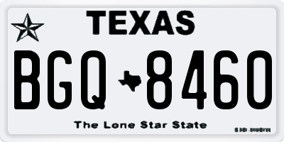 TX license plate BGQ8460