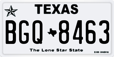TX license plate BGQ8463