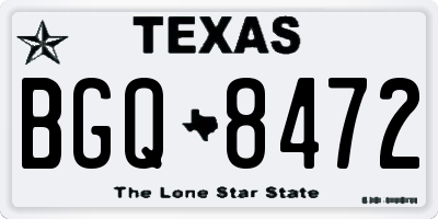 TX license plate BGQ8472