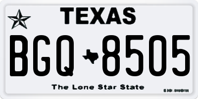 TX license plate BGQ8505