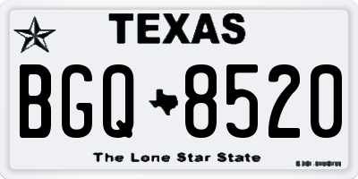 TX license plate BGQ8520