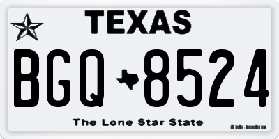 TX license plate BGQ8524