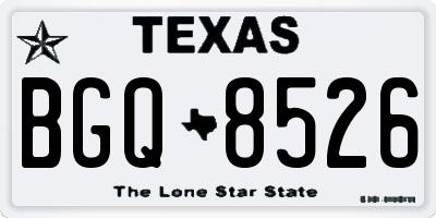 TX license plate BGQ8526