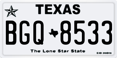 TX license plate BGQ8533