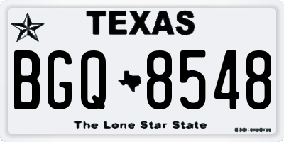 TX license plate BGQ8548