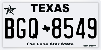 TX license plate BGQ8549