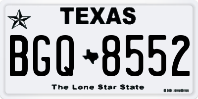 TX license plate BGQ8552