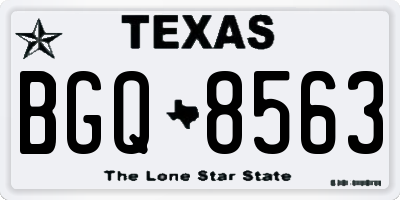 TX license plate BGQ8563