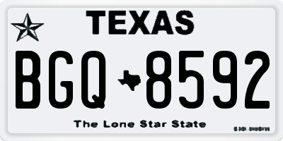 TX license plate BGQ8592