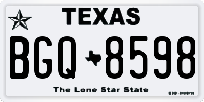 TX license plate BGQ8598