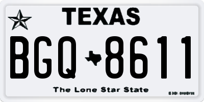 TX license plate BGQ8611