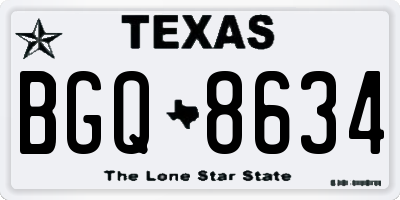TX license plate BGQ8634