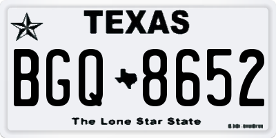 TX license plate BGQ8652