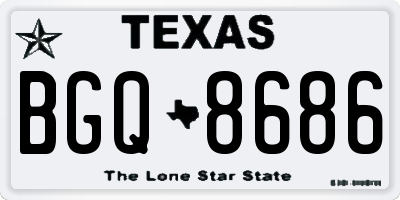 TX license plate BGQ8686