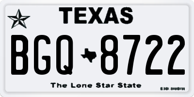 TX license plate BGQ8722