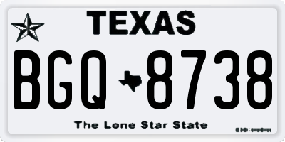 TX license plate BGQ8738