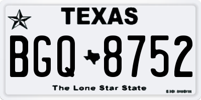 TX license plate BGQ8752