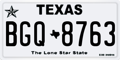 TX license plate BGQ8763