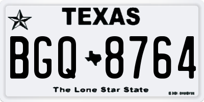TX license plate BGQ8764