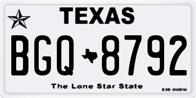 TX license plate BGQ8792