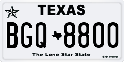 TX license plate BGQ8800