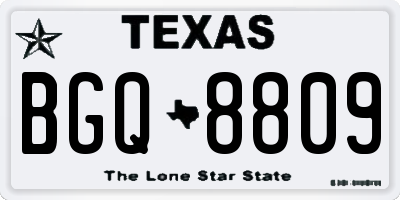 TX license plate BGQ8809