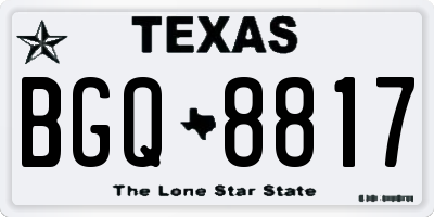 TX license plate BGQ8817
