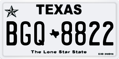 TX license plate BGQ8822
