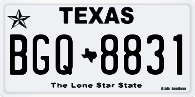 TX license plate BGQ8831