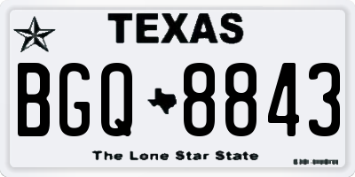 TX license plate BGQ8843
