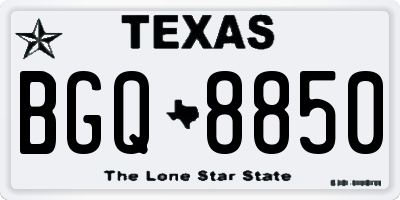 TX license plate BGQ8850