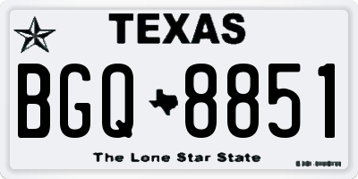 TX license plate BGQ8851