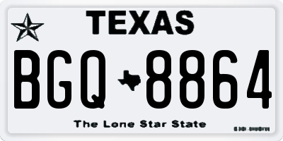 TX license plate BGQ8864