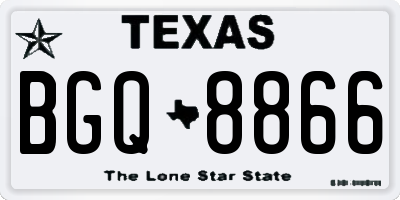 TX license plate BGQ8866