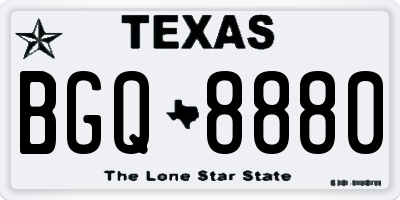 TX license plate BGQ8880