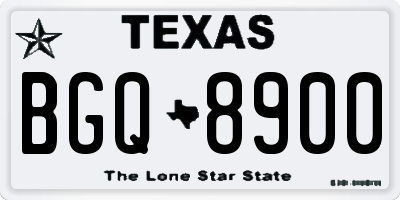 TX license plate BGQ8900