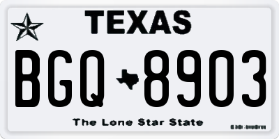 TX license plate BGQ8903