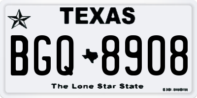 TX license plate BGQ8908