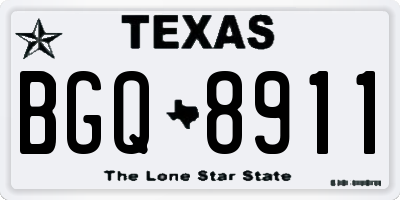 TX license plate BGQ8911