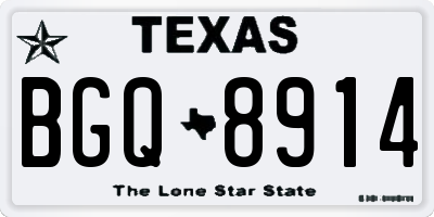 TX license plate BGQ8914