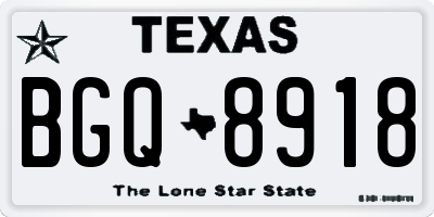 TX license plate BGQ8918